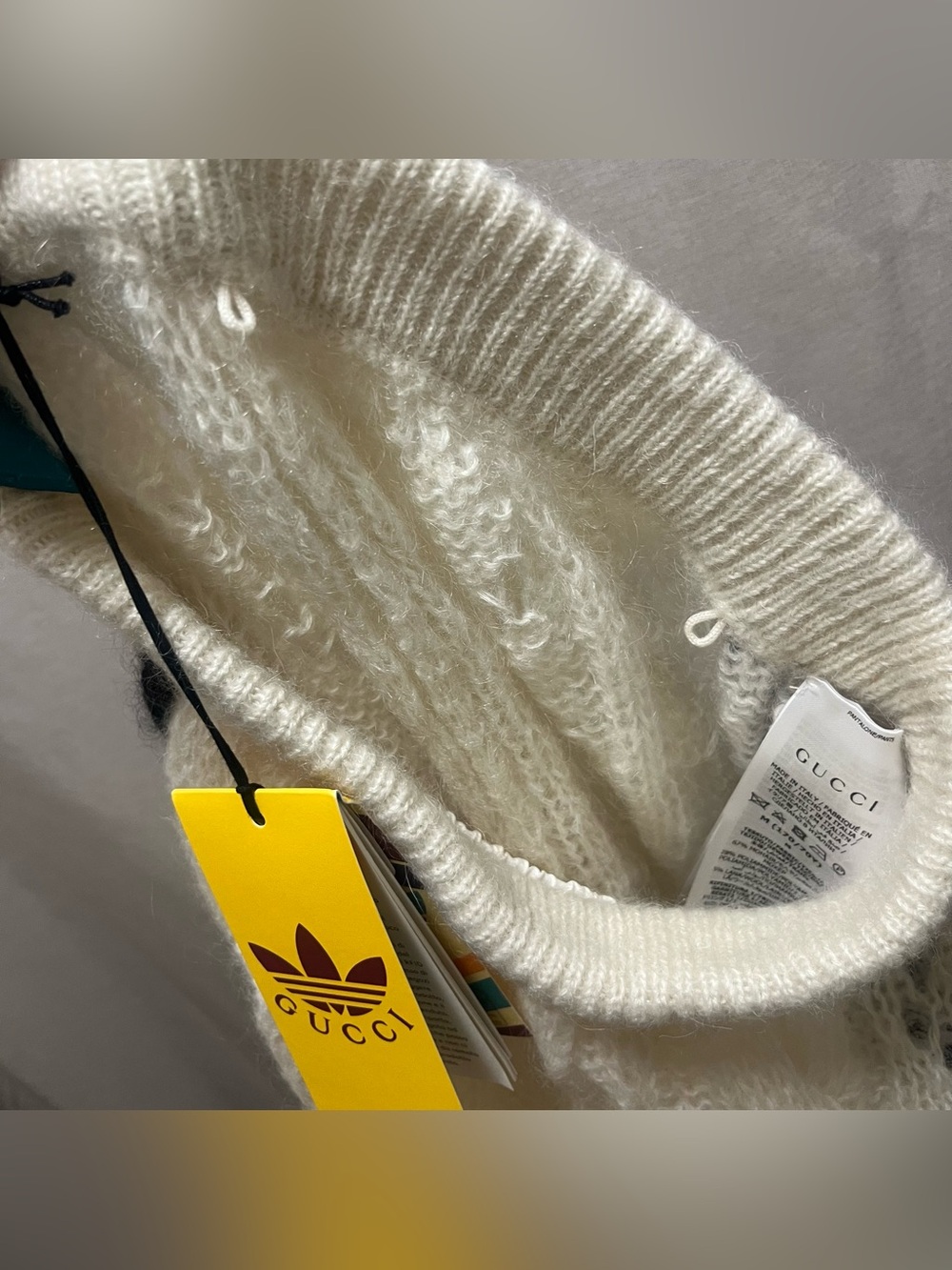 $2150 Gucci X Adidas Wool Mohair Knit Jogger w Removable Silk Shorts, Medium - Picture 9 of 15